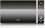 CASO MG25 Ceramic menu, 2-in-1 Mikrowelle mit Grill | Boden mit Mikrowellenreflektor, kein Drehteller, Grillrost für 2 Ebenen, 900 W, 1000 W Grill, 25 L, Sound on/off, Edelstahl verspiegelt, Edelstaahl