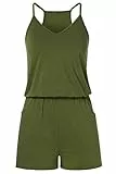 TUONROAD Damen Kurz Vintage Sexy Jumpsuit Ärmellos Elegant Overall Boho Romper Sommer Casual Hochzeit M