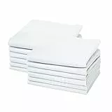 URAQT Stoff Taschentücher Herren, 12 Stück Baumwolle Herrentaschentücher Stofftaschentuch, Traditionelle Männertaschentücher Handkerchief, Weiß, 40cm x 40cm