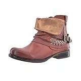 Elara Damen Biker Boots Nieten Stiefeletten Chunkyrayan 344 Camel-41