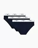 Emporio Armani Herren 3-Pack Brief Slip, Armani Blue/Armani Blue/Armani Blue, L EU