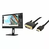 AOC 24P2Q - 24 Zoll FHD Monitor, höhenverstellbar & Amazon Basics HDMI A -zu-DVI-Adapterkabel, 1.8 m, Nicht für den Anschluss an SCART- oder VGA-Anschlüsse, Schwarz