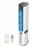 Midea MCF23XRB(WH) Luftkühler, Klimaanlage mobil, 2000m³/h Luftstrom, Sensicool Smart Temp, Ionisator, 6 Geschwindigkeiten, 5 Modi, 12-Stunden-Timer, Touch-Display, 7L Wassertank, Weiß
