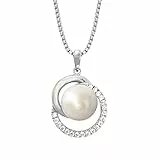 JOOP! 925 Sterling Silber Damen Schmuck, mit Zirkonia synth., mit Süßwasserzuchtperle, Silber, Kommt in Schmuck Geschenk Box