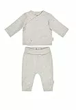 Sterntaler Baby Set Jacke & Hose 2-teilig – Unisex – Melange-Jersey mit Farbsprenkel – Wickeljacke seitlich zum Knöpfen & Hose mit elastischem Bund – Babybekleidung, Farbe Ecru – Größe 74