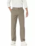 Amazon Essentials Herren Knitterfreie Flatfront-Chinohose in klassischer Passform (erhältlich in Übergröße), Dunkelbraun, 33W / 30L