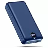 PDBEST PowerBank 50000mAh große kapazität, Power Bank 22,5W schnelles Aufladen externer Akku USB-C 3 Ausgänge und 2 Eingänge LED Display kompatibel mit Samsung iPhone Android usw Blau