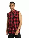 Brandit Check Shirt Sleeveless, Farbe: red/Black, Größe: 3XL