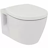 Ideal Standard Connect Wandhängendes WC-Becken-Set, Hänge-WC mit CL1 Vollspülung 4,5–6 l/min, horizontaler Abgang, kraftvolle Spülung, inkl. Sitz – Weiß (360 x 540 x 340 mm)