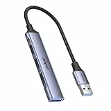 BENFEI 4-Port USB Hub: 1x 10Gbps USB 3.2 + 3X USB 2.0-Für Maus, Tastatur, Drucker – Kompatibel mit Laptop, PC, Xbox, PS5