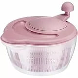 Westmark Salatschleuder, Fassungsvermögen: 5 Liter, ø 26 cm, Kunststoff, BPA-frei, Fortuna, Transparent/Rosa, 2432224P