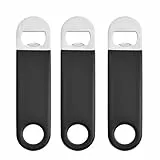 3 Stück Flaschenöffner Edelstahl, Edelstahl Barkeeper Bierflaschenöffner 6cm Beschichtet Griff,Bar Bottle Opener,mit Weiche Gummibeschichtung griff für Küche Bar Restaurant