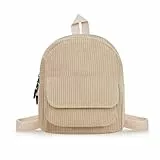 WisePoint Frauen Mode Rucksäcke, Cord Mini Rucksack Geldbörse Kleine Rucksäcke für Frauen und Mädchen, Stilvolle Kleiner Rucksack für Dating, Arbeiten (licht khaki)