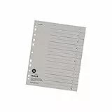 Original Falken 100er Pack Trennblätter. Made in Germany. Aus Recycling-Karton für DIN A4 grau Trennlaschen Trennblätter Ordner Register Kalender Blauer Engel