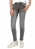 Staccato Mädchen Skinny Jeans Regular Fit - elastisch, weitenverstellbarer Bund, 5-Pocket-Style - Farben: Grau, Blau, Dunkelblau, Größen: 92-176 (as3, Numeric, Numeric_104, Regular, Mid Grey Denim)