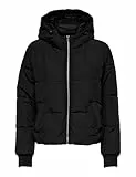 JdY Damen Jdynewerica Short Hood Jacket Otw Noos Steppjacke, Black/Detail:silver Zipper, XS EU