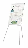 Nobo Premium Plus Flipchart Staffelei-Whiteboard Stahl mit Dreibeinstativ, Höhenverstellbar, Magnetische Oberfläche, Integrierte Stiftablage, Inklusive Whiteboard-Stifte, Max. Höhe 186 cm, 1915701