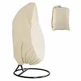 AoHao Hängesessel Abdeckung Wasserdicht 210D Oxford, Schwebesessel Abdeckung Hängesessel Schutzhülle mit Kordelzug, 190x115cm Abdeckung Für Schaukelstuhl Sonnenschutz Wetterschutz Schutzhülle (Beige)