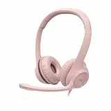 Logitech H390 verkabelter Kopfhörer für PC/Laptop, Stereokopfhörer mit rauschunterdrückendem Mikrofon USB-A, Inline-Steuerungen, für Chromebook geeignet - Rosa