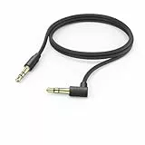 Hama Aux Kabel, 3,5mm Klinke, 1m (90° Gewinkelt, Klinkenkabel, Audio Kabel für Kopfhörer, Smartphone, Lautsprecher, Boxen, PC, Auto, Stereo) Schwarz