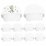 Toyvian 10 Stück DIY Kinder Baseball Caps Weiß Malerei Hüte handbemalt Schirmmützen Kunst Handwerk Graffiti Zubehör (weiß)