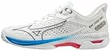 Mizuno Wave Exceed Tour 5 CC, Herren-Tennisschuhe, Undyed White/Spellbound/PaceBlue, 44,5 EU, Undyed White Spellbound Paceblue, 44.5 EU