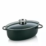 kela Bräter 8 Liter, Induktion Bräter oval KERROS, Deckel mit Aromaknopf, Aluguss beschichtet, Schmortopf backofengeeignet