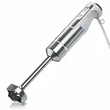 Arendo - 1000W Stabmixer - Edelstahl Pürierstab - Mixer - vierflügeliges Messer - stufenlose Geschwindigkeitsregelung - Turbotaste - Kraftvoller 1000 Watt Motor - mit Messbecher - Weiß