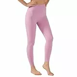 LOS OJOS Gerippte Hose für Frauen - Bauchfreie Ribbed Leggings mit hoher Taille für das Training