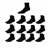 12 Paar Socken für Business und Alltag, Baumwolle, Atmungsaktiv, Schwarz, für Damen und Herren, Unisex (DE/NL/SE/PL, Numerisch, 35, 38, Schwarz
