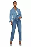 Trendyol Damen Gerade Mama Hohe Taille Jeans