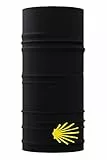 Buen Camino Multifunktionstuch schwarz – Ultraleichtes Schlauchtuch für den Jakobsweg, Bandana mit Cooling Effekt, schnelltrocknend, nahtlos, atmungsaktiv