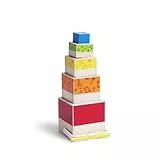 Hape Sechsteiliger Musik-Stapelwürfel - Musikspielzeug mit 5 musikalischen Klötzen (Trommel, Xylophon, Rassel, Kratzbrett, Mini-Gong) – Holz-Lernspielzeug für Kleinkinder – ab 18 Monaten