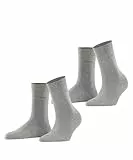 ESPRIT Damen Socken Basic Easy Multipack W So Baumwolle einfarbig 2 Paar, Grau Light Grey Melange 3390, 39-42