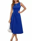 Aupuls Midi Kleid Festlich Damen Rundhals Cocktail Dresses for Women Abendkleid AUPG030 Royalblue XL