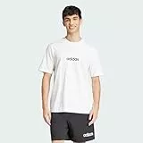 adidas Herren Essentials Linear Single Jersey Shirt, White/Black, L
