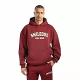 SMILODOX Hoodie Herren Kayson, Oversize Kapuzenpullover mit Frontprint, große Kapuze Sweatshirt, Kängurutasche, weicher Stoff, Warmer Pulli ideal für für Streetstyle, Alltag und Freizeit