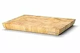 Continenta Profi Hackblock aus hochwertigem Gummibaum Stirnholz, massive Holzwürfel einzeln verleimt, Profi Qualität Schneidebrett, 48 x 36 x 7,3 cm