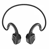 Vikye Knochenleitungs Kopfhörer, Open-Ear-Kopfhörer, Kabellose Ohrhörer, Bluetooth-Sport-Headset mit Eingebautem Mikrofon, 16 GB Speicher, Wasserdichtes Magnetisches IP68-Headset für(Silber grau)