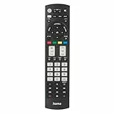 Hama Universalfernbedienung für Panasonic TVs (Infrarot, lernfähig, leuchtende Tasten, smarte Taste, Easy Mode Funktion, ergonomische Haupttasten, 10m Reichweite) schwarz