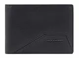 PIQUADRO, MenÉs Wallet with Flip Up ID Window, Coin Pocket Black, Schwarz, Taglia Unica, Geldbörse mit Dokumentenhalter