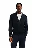 bugatti Herren Strickjacke Regular Fit Reißverschluss Basic Baumwolle Stehkragen