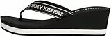 Tommy Hilfiger Damen Flip Flops Summer Sandal mit Keilabsatz, Schwarz (Black), 37