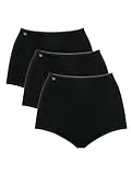 Sloggi Damen Unterhose 24/7 Cotton Maxi , Baumwolle, 3-Pack, 54, Schwarz