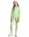 GRACE KARIN Mädchen 2pcs Kleidung Set Teenager Pullover Sweatshirts Pants Set für Herbst Winter Hellgrün 12-13 Jahre