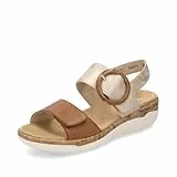 Remonte Damen R6853 Sandale, noccia/lehm-metallic / 90, 40 EU