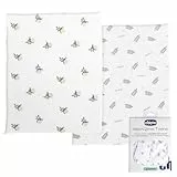 Chicco Bettwäsche-Set aus Bambusfaser, kompatibel mit Next2Me Twins Wiegen, 2 Stück Bettwäsche mit Ecken, Muster mit Blättern und Schnecken