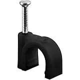 goobay 64682 Kabelschelle 100er Set / Kabelhalterung zur Kabel Befestigung bis zu 9mm Durchmesser / Kabelklemme mit Nagel für Wand, Türrahmen, Ecken und Aufputz / 100 Stück / Schwarz