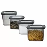 Vorratsdosen mit Deckel luftdicht diverse Sets Küchenorganizer Aufbewahrungsbox BPA frei stapelbare Vorratsbehälter für sämtliche Lebensmittel 'wie Zucker Mehl und Müsli' (4x 550ml & 1x HLKauf-Block)