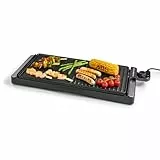 GOURMETmaxx elektrischer Tischgrill | Rauchfreier Elektrogrill 2200W | Grillplatte mit 2 Grillflächen & Antihaftbeschichtung für leichte Reinigung | BBQ Grill mit stufenloser Temperatureinstellung